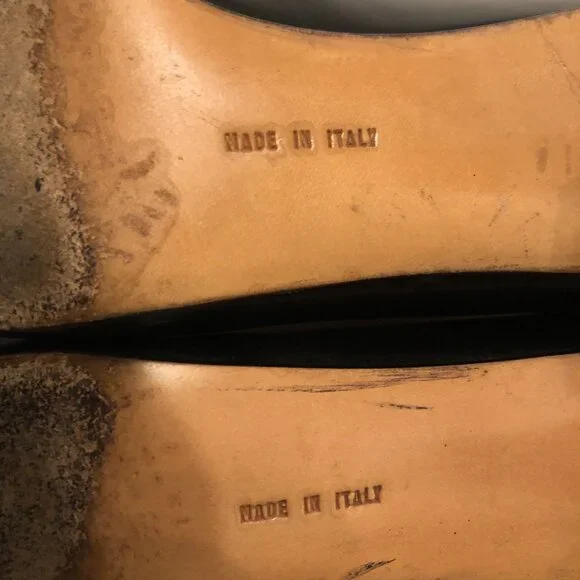 SALVATORE FERRAGAMO WOMEN'S BLACK LEATHER DRESS SHOES  SIZE: 7 1/2 B - Picture 6 of 12